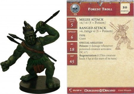 Forest Troll #55 Deathknell D&amp;D Miniatures