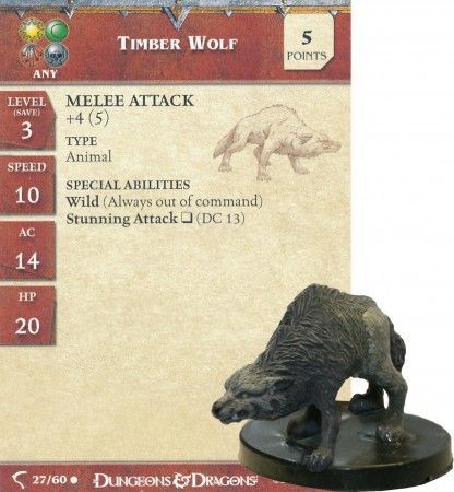 Timber Wolf #27 Deathknell D&amp;D Miniatures