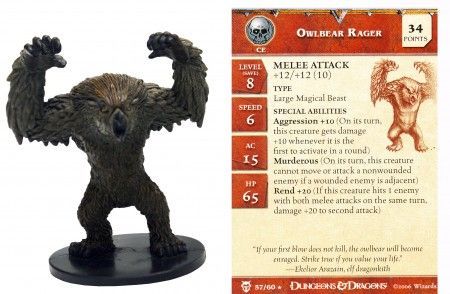 Owlbear Rager #57 Blood War D&amp;D Miniatures