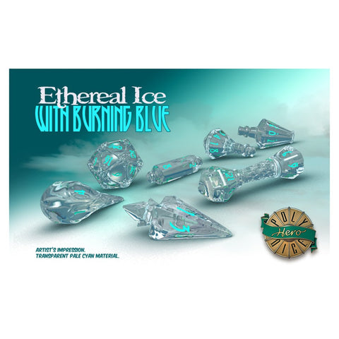 Wizard Dice: Ethereal Ice with Burning Blue