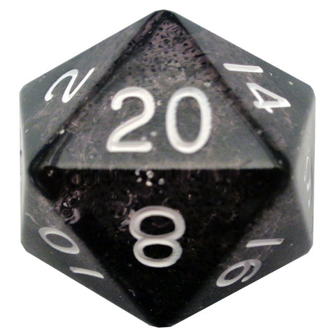 Mega D20: 35mm Ethereal Black with White