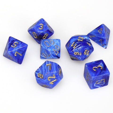 7-set Cube - Vortex Blue with Gold