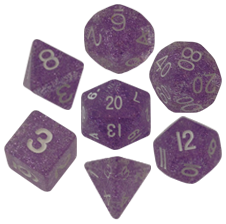 7-set: 16mm: Ethereal Light Purple with White Numbers