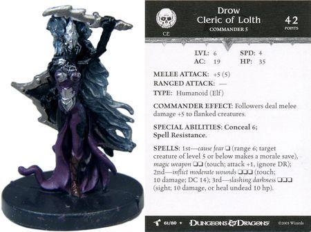 Drow Cleric of Lolth #61 Harbinger D&amp;D Miniatures