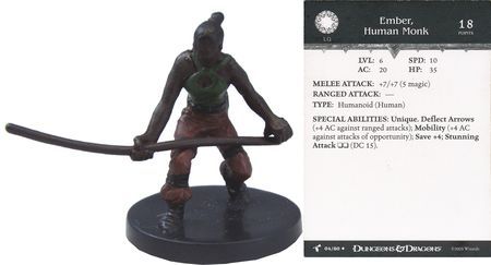 Ember, Human Monk #04 Harbinger D&amp;D Miniatures