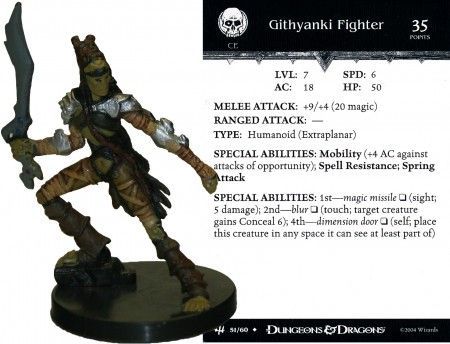 Githyanki Fighter #51 Archfiends D&amp;D Miniatures
