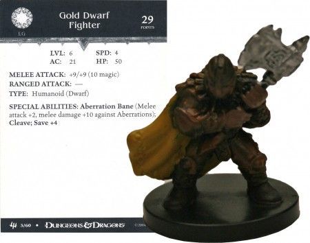 Gold Dwarf Fighter #03 Archfiends D&amp;D Miniatures