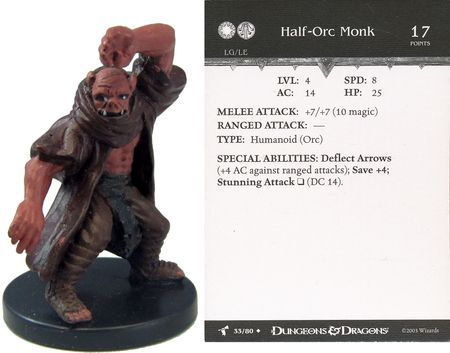 Half-Orc Monk #33 Harbinger D&amp;D Miniatures