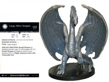 Large Silver Dragon #05 Archfiends D&amp;D Miniatures