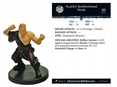 Scarlet Brotherhood Monk #39 Giants of Legend D&amp;D Miniatures