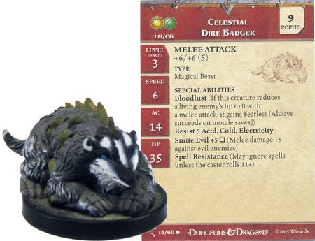 Celestial Dire Badger #13 Deathknell D&amp;D Miniatures