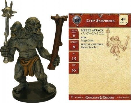 Ettin Skirmisher #52 Deathknell D&amp;D Miniatures