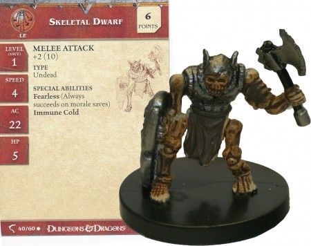 Skeletal Dwarf #40 Deathknell D&amp;D Miniatures