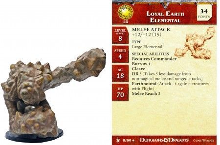 Loyal Earth Elemental #08 Underdark D&amp;D Miniatures
