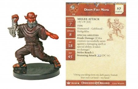 Doom Fist Monk #30 War of the Dragon Queen D&amp;D Miniatures