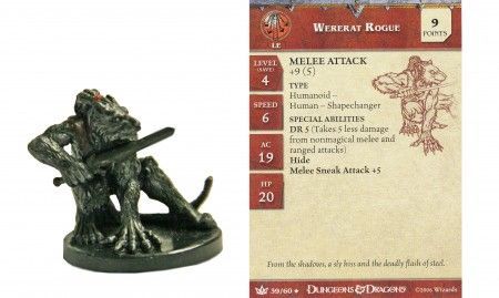 Wererat Rogue #39 War of the Dragon Queen D&amp;D Miniatures