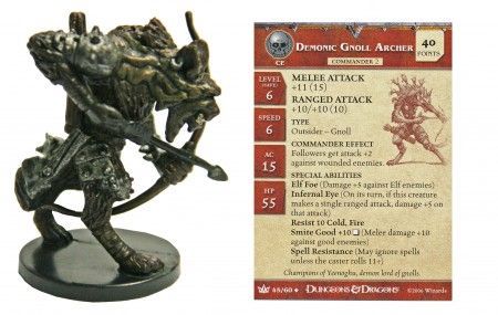 Demonic Gnoll Archer #45 War of the Dragon Queen D&amp;D Miniatures