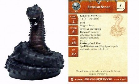 Fiendish Snake #50 Blood War D&amp;D Miniatures