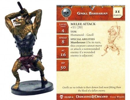 Gnoll Barbarian #52 Blood War D&amp;D Miniatures