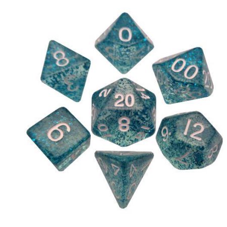 7-Set Mini: 10mm: Ethereal Light Blue with White Numbers