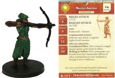 Militia Archer #07 Desert of Desolation D&amp;D Miniatures