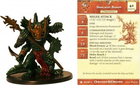 Sahuagin Baron #34 Desert of Desolation D&amp;D Miniatures