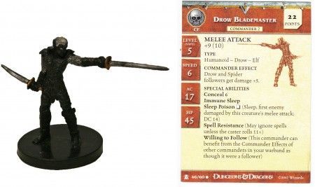 Drow Blademaster #46 Desert of Desolation D&amp;D Miniatures