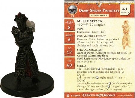 Drow Spider Priestess #47 Desert of Desolation D&amp;D Miniatures