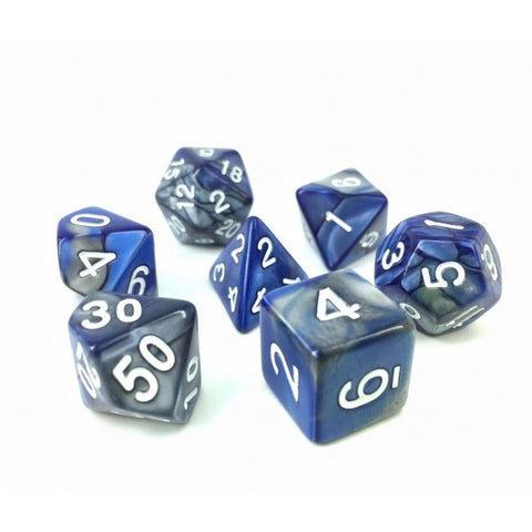 Silver/Blue Blend Dice Set