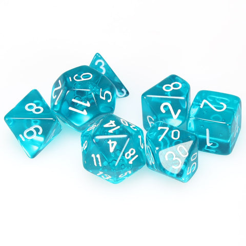 7-set Cube - Translucent Teal with White