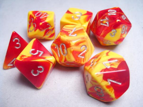 7-set Cube - Gemini Red/Yellow with Silver