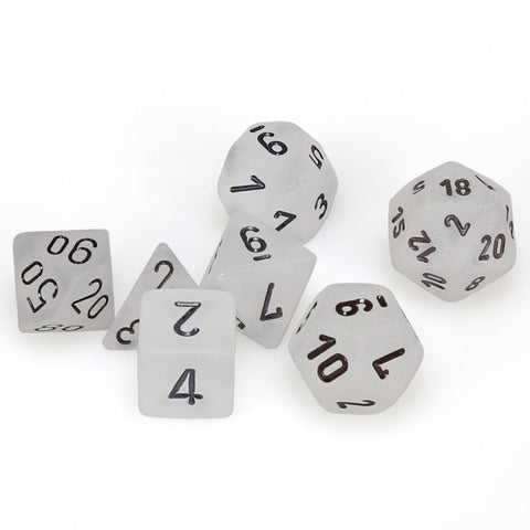 7-set Cube - Frosted Clear w/ Black