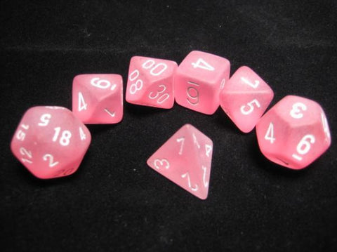 7-set Cube - Frosted Pink with White