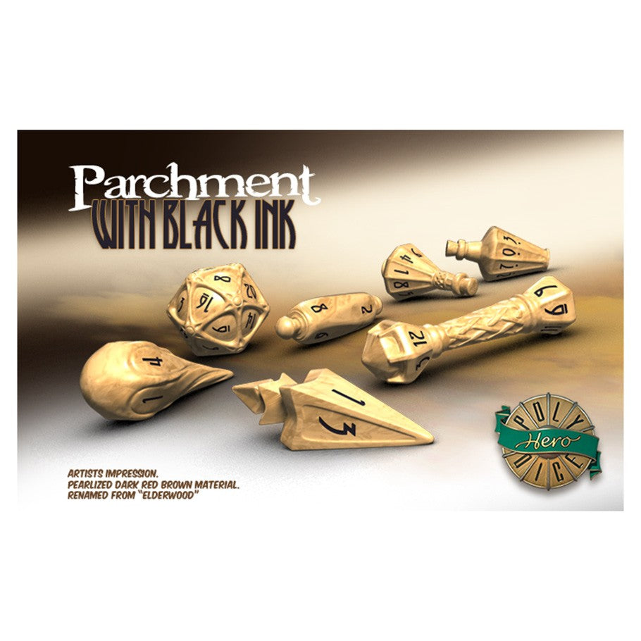 Wizard Dice: Parchment with Black Ink