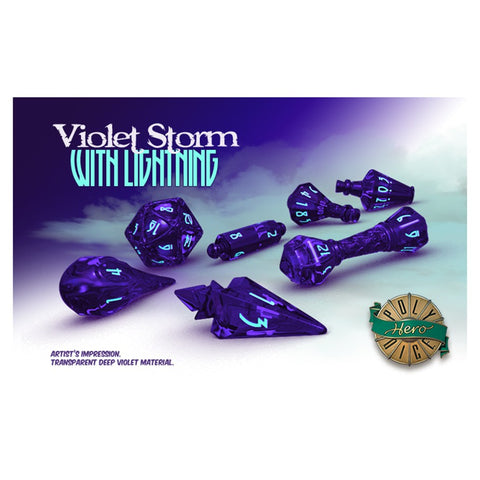 Wizard Dice: Violet Storm with Lightning