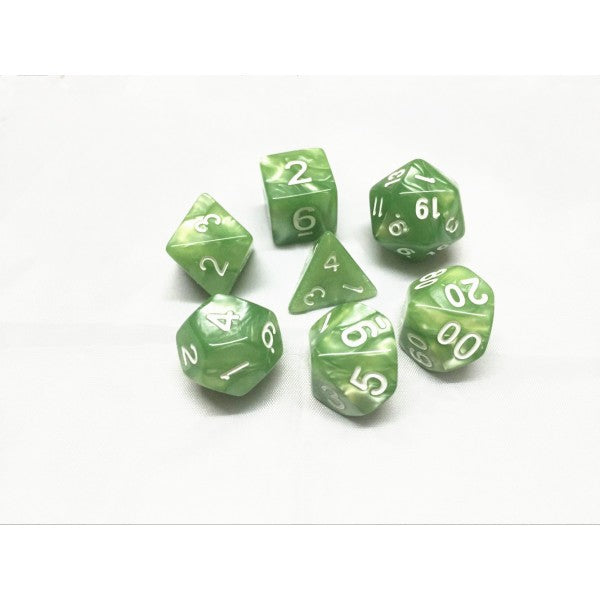 Pale Green Pearl Dice Set