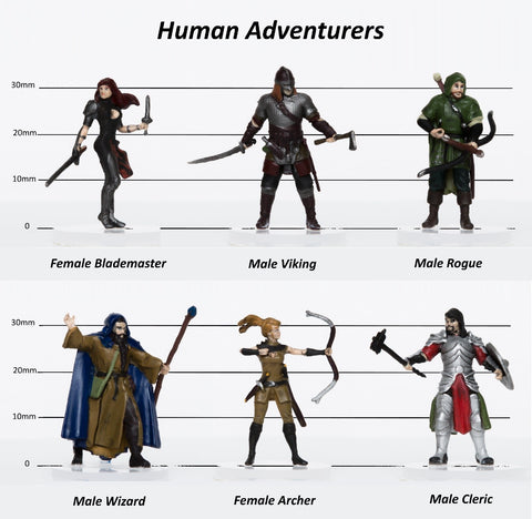 28mm Fantasy: Characters of Adventure - Set of 6 Human Aventurers