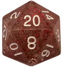 Mega d20: 35mm Ethereal Purple with White Numbers