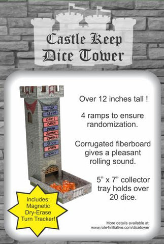 Castle Keep Dice Tower with Magnetic Turn Tracker