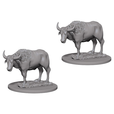 WizKids Deep Cuts Unpainted Miniatures: Oxen