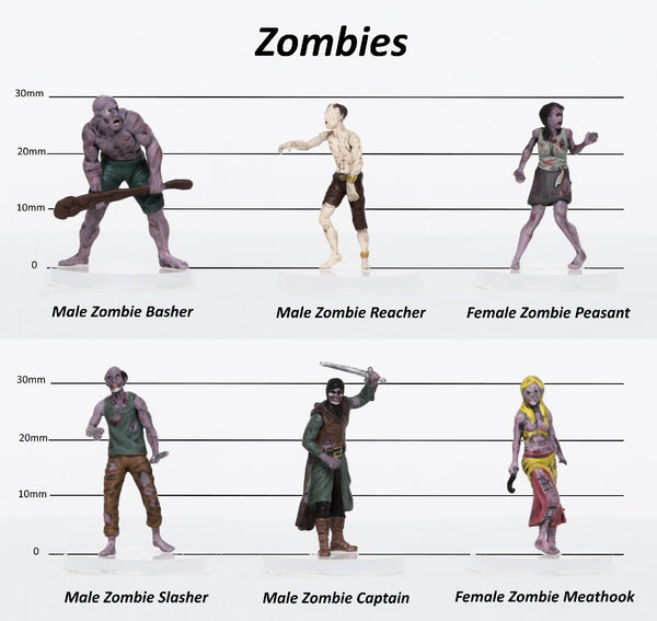 28mm Fantasy: Characters of Adventure - Set of 6 Zombies