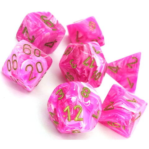 7-set Cube - Vortex Pink with Gold