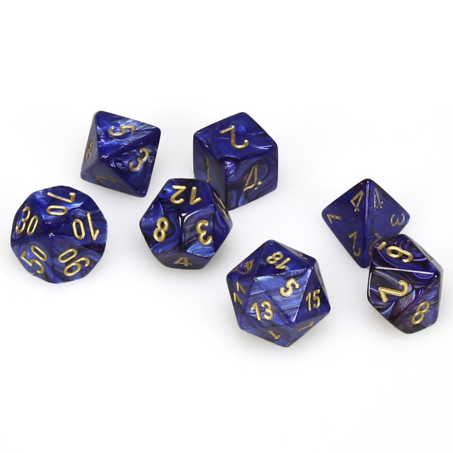 7-set Cube - Scarab Royal Blue with  Gold