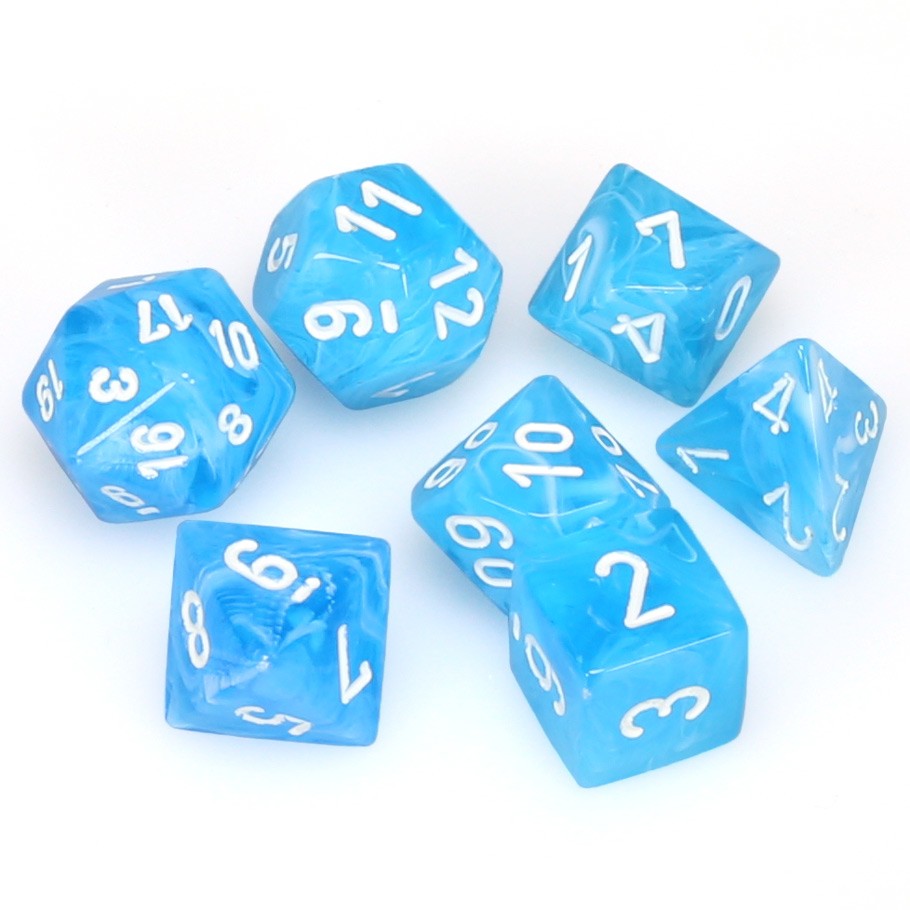 7-set Cube - Cirrus Light Blue with White