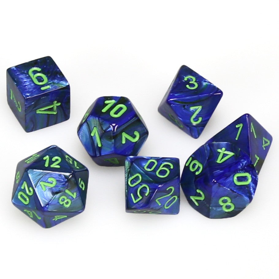 7-set Cube - Lustrous Dark Blue with  Green