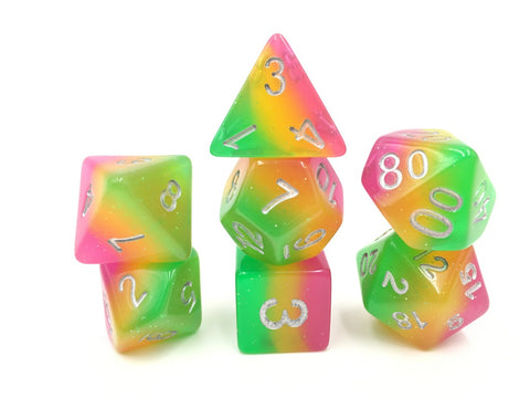 Rose Red/Yellow/Green Gradient Dice Set