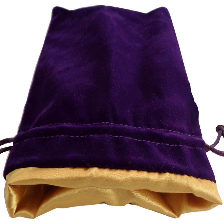 Dice Bag: 6x8: Purple Velvet with Gold Satin