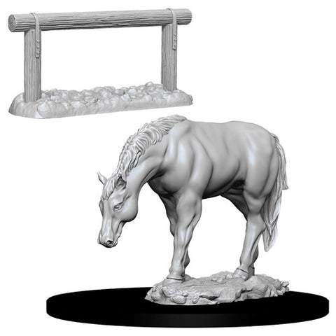WizKids Deep Cuts Unpainted Miniatures: Horse & Hitch