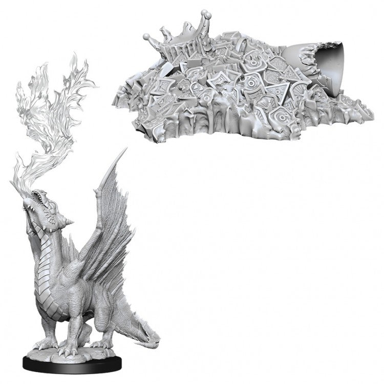 Dungeons & Dragons: Nolzur's Marvelous Unpainted Miniatures: Gold Dragon Wyrmling & Small Treasure Pile